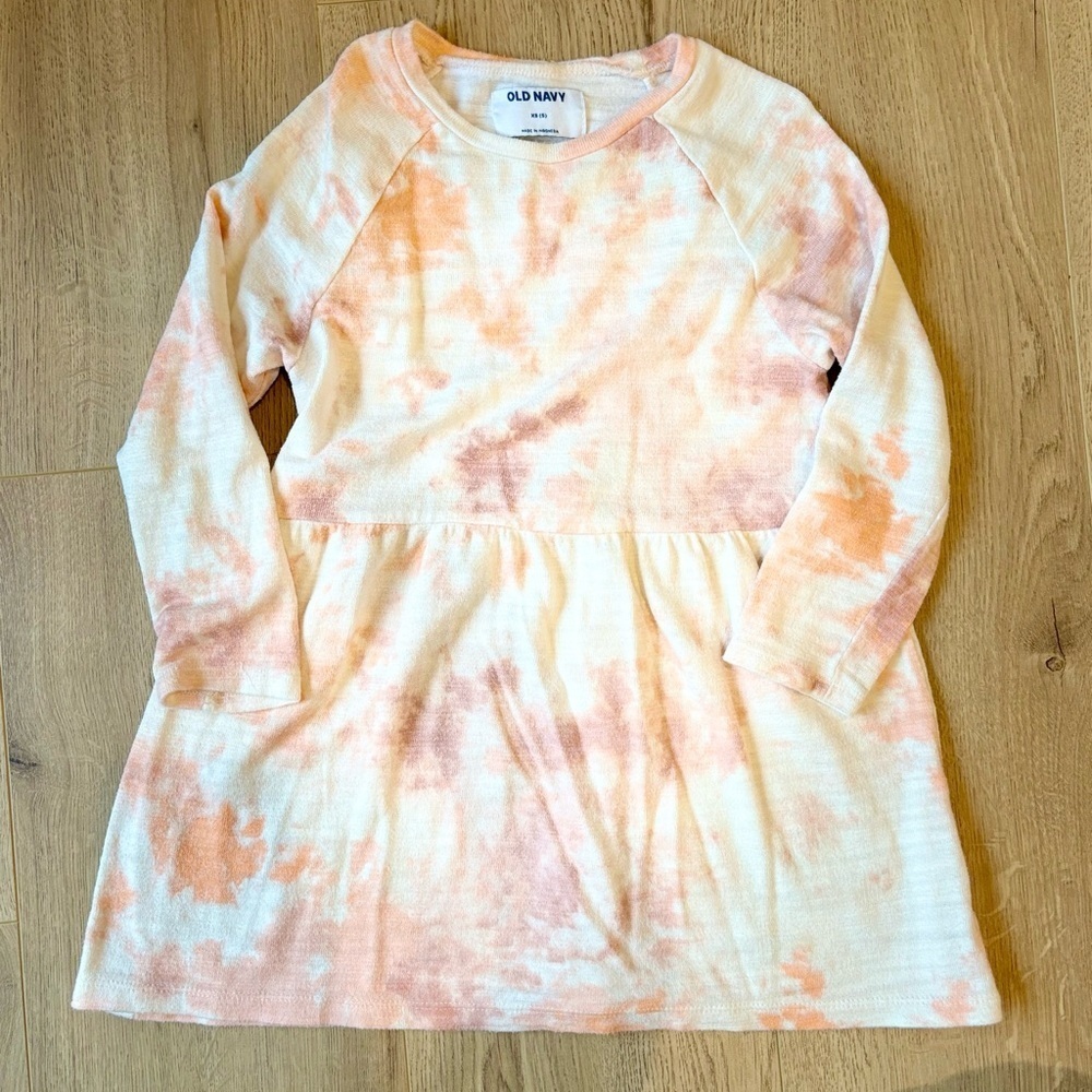 Old Navy Tie-Dye Dress Cozy-Knit Skater Dress for Girls 5